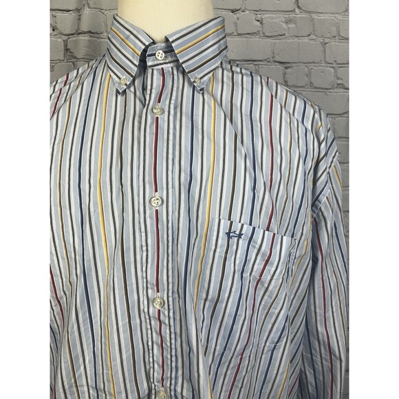 Paul & Shark Yachting Mens 46 XXL Long Sleeve Button Down Shirt Multicolor Strip - Picture 1 of 6